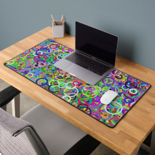 Rings of Color Circle Graffiti Desk Mat