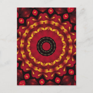 Rings Of Gold On Red Mandala Postcard