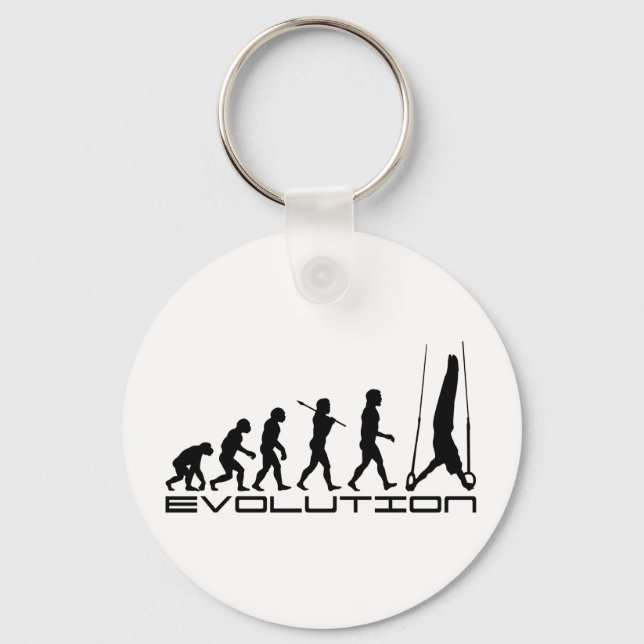 Rings Still Gymnastics Sport Evolution Art Keychain (Front)