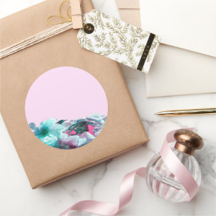 Rings with white rose petals classic round sticker