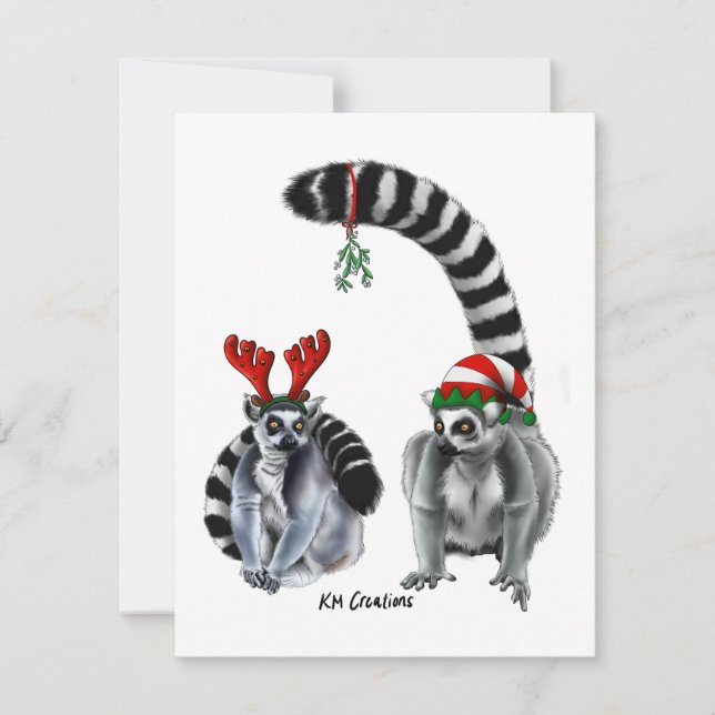 Ringtail lemurs - holiday card (Front)