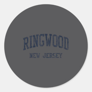Ringwood Nj Jn5 Vintage Athletic Blue Design  Classic Round Sticker