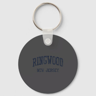 Ringwood Nj Jn5 Vintage Athletic Blue Design Keychain