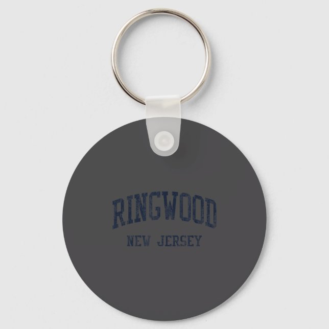 Ringwood Nj Jn5 Vintage Athletic Blue Design  Keychain (Front)