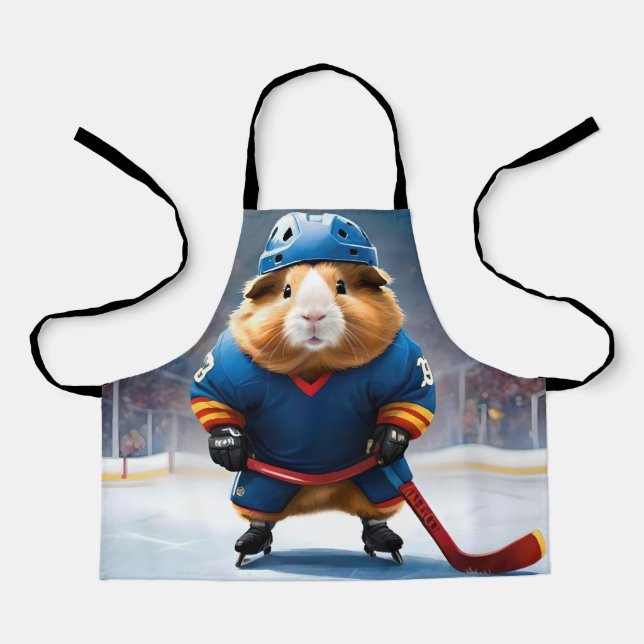 "Rink Rookie: The Ice Hockey Guinea Pig" Apron (Front)