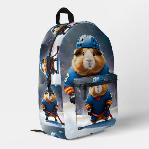 "Rink Rookie: The Ice Hockey Guinea Pig" Printed Backpack
