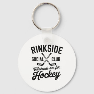 Rinkside Social Club Retro Ice Hockey Vibes Keychain