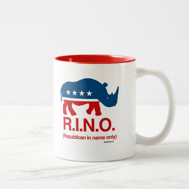 RINO - Republican in name only Two-Tone Coffee Mug (Right)