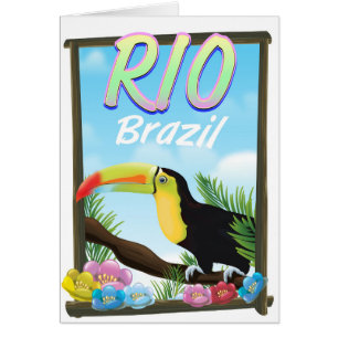 Rio Brazil Toucan travel poster