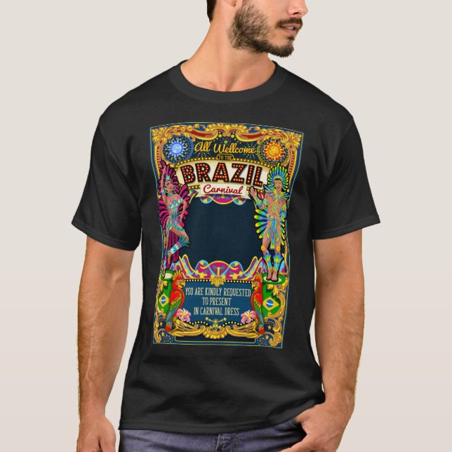 Rio Carnival Poster Theme Brazil Carnaval Mask Sho T-Shirt (Front)