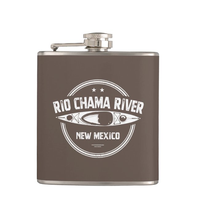 Rio Chama River New Mexico Kayaking Hip Flask (Front)