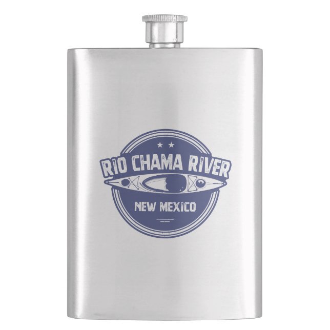Rio Chama River New Mexico Kayaking Hip Flask (Front)