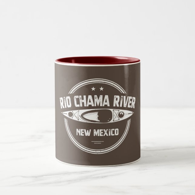 Rio Chama River New Mexico Kayaking Two-Tone Coffee Mug (Center)