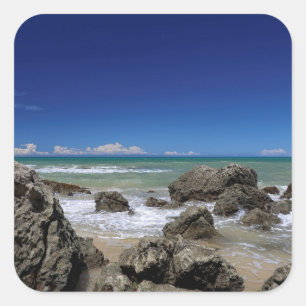 Rio Da Barra Beach   Trancoso, Bahia State, Square Sticker