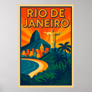 Rio de Janeiro Art Deco Travel Poster