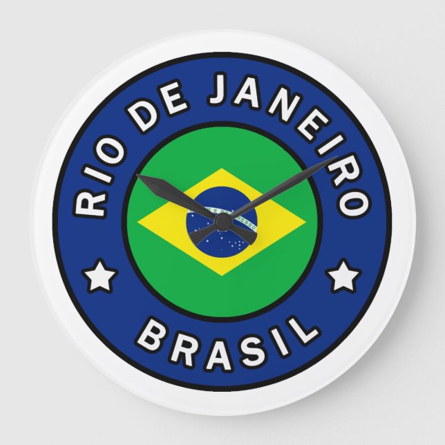 Rio de Janeiro Brasil Large Clock (Front)
