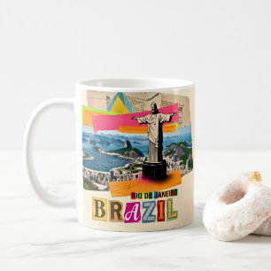 Rio de Janeiro Brazil Christ Retro Collage Travel Coffee Mug