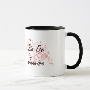 Rio De Janeiro Brazil City Artistic design with bu Mug