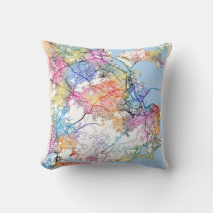 Rio de Janeiro Brazil City Map Throw Pillow