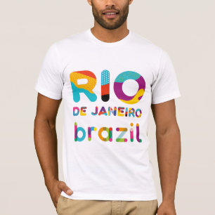 Rio De Janeiro Brazil colourful text T-Shirt