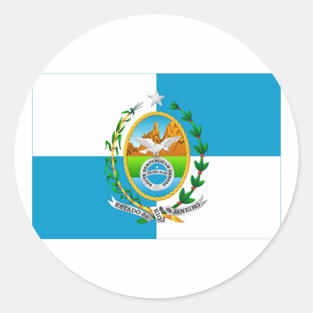 Rio de Janeiro, Brazil Flag Classic Round Sticker (Front)