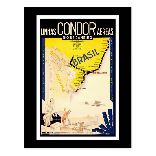 Rio De Janeiro Brazil Linhas Condor Aereas Postcard