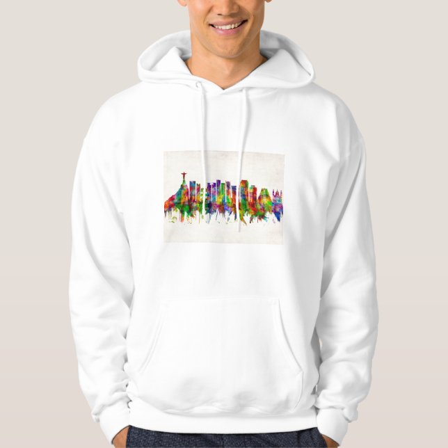 Rio de Janeiro Brazil Skyline Hoodie (Front)