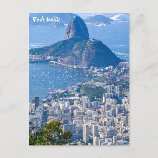 Rio de Janeiro, Brazil Sugar Loaf / City View Postcard (Front)