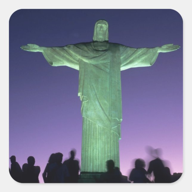 Rio de Janeiro, Brazil. the Christ Statue on Square Sticker (Front)