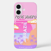 Rio de Janeiro Brazil Travel Art Pink Poster