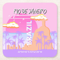 Rio de Janeiro Brazil Travel Art Pink Poster