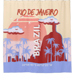 Rio de Janeiro Brazil Travel Art Retro Poster