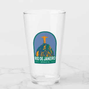 Rio De Janeiro Brazil Travel Art Vintage Glass