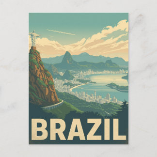 Rio de Janeiro Brazil Vintage Travel Postcard