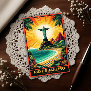 Rio de Janeiro Brazil Vintage Travel Postcard