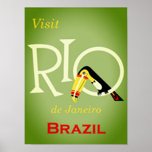 Rio de Janeiro Brazil Vintage Travel Poster