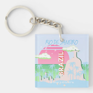 Rio de Janeiro Brésil Voyage Art Blue Illustration