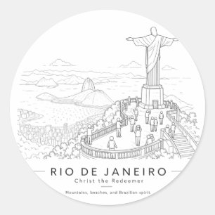 Rio de Janeiro Christ the Redeemer Art Classic Round Sticker