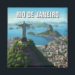 Rio de Janeiro Christ the Redeemer Magnet<br><div class="desc">Christ the Redeemer, towering atop Mount Corcovado in Rio de Janeiro, Brazil, is one of the world's most recognizable monuments and a symbol of faith, unity, and Brazilian culture. This 98-foot-tall Art Deco statue of Jesus Christ, with outstretched arms spanning 92 feet, overlooks the city and offers breathtaking panoramic views...</div>