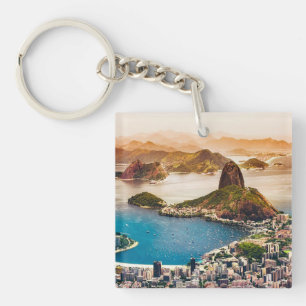 Rio de Janeiro cityscape photo Keychain