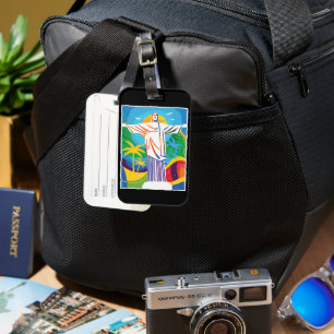 Rio de Janeiro Cristo Redentor Brazil Colourful Luggage Tag