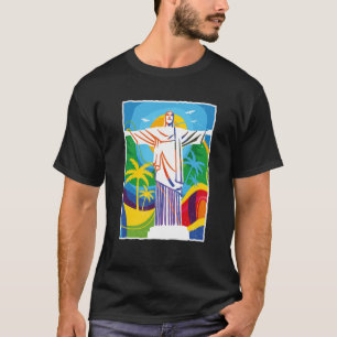 Rio de Janeiro Cristo Redentor Brazil Skyline Silh T-Shirt