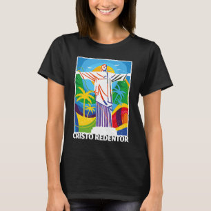 Rio de Janeiro Cristo Redentor Brazil Skyline Silh T-Shirt