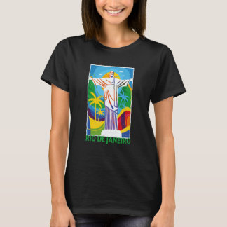Rio de Janeiro Cristo Redentor Brazil Skyline Silh T-Shirt