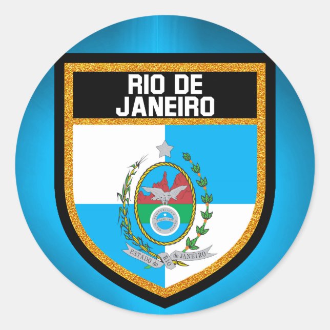 Rio de Janeiro Flag Classic Round Sticker (Front)