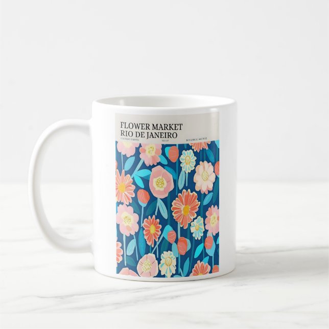 Rio de Janeiro Flower Market poster Coffee Mug (Left)