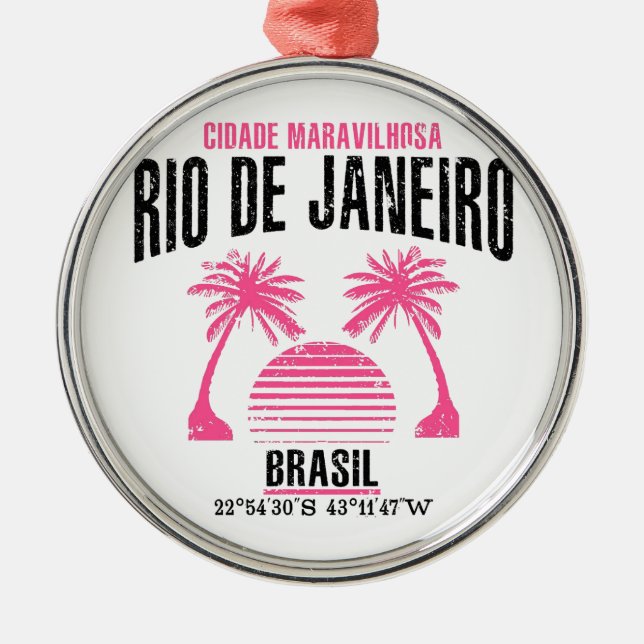 Rio de Janeiro Metal Ornament (Front)