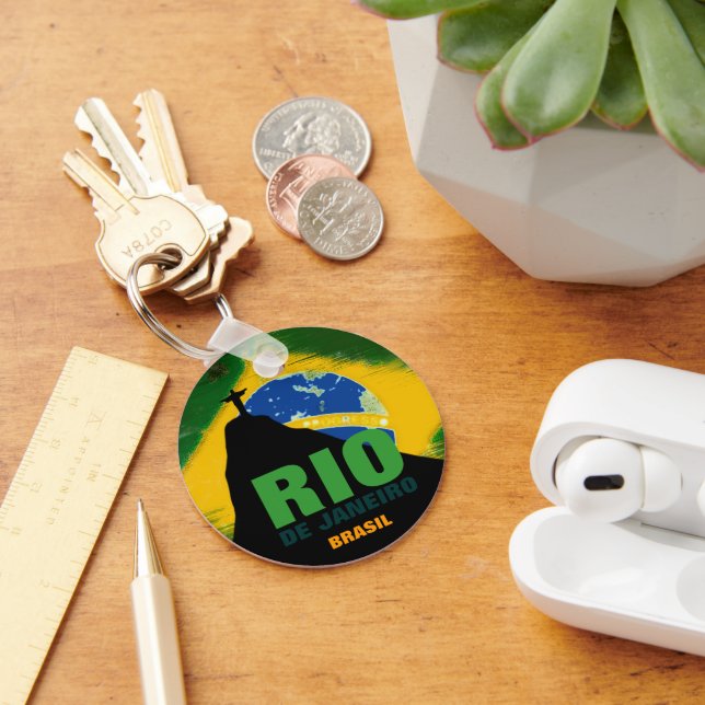 Rio de Janeiro RJ - Brasil flag Keychain (Desk)