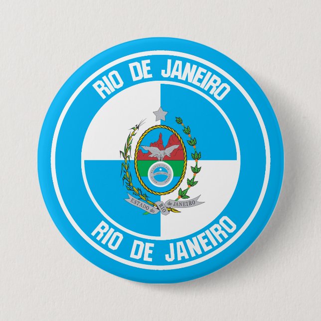 Rio de Janeiro Round Emblem 3 Inch Round Button (Front)