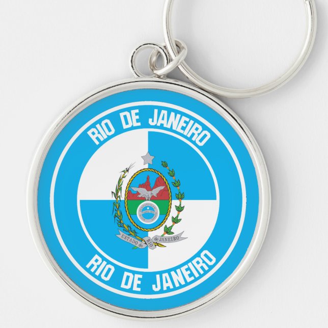 Rio de Janeiro Round Emblem Keychain (Front)